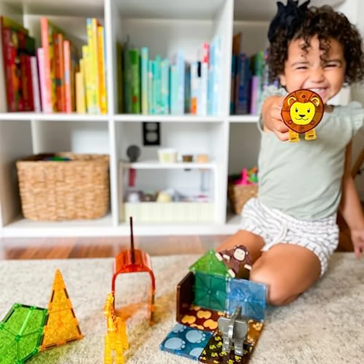 Magna-Tiles Safari Animals 25-teiliges Set - magnetischen 3D-Bausteinen in klaren Farben, fördert spielerisches Lernen – Bild 3
