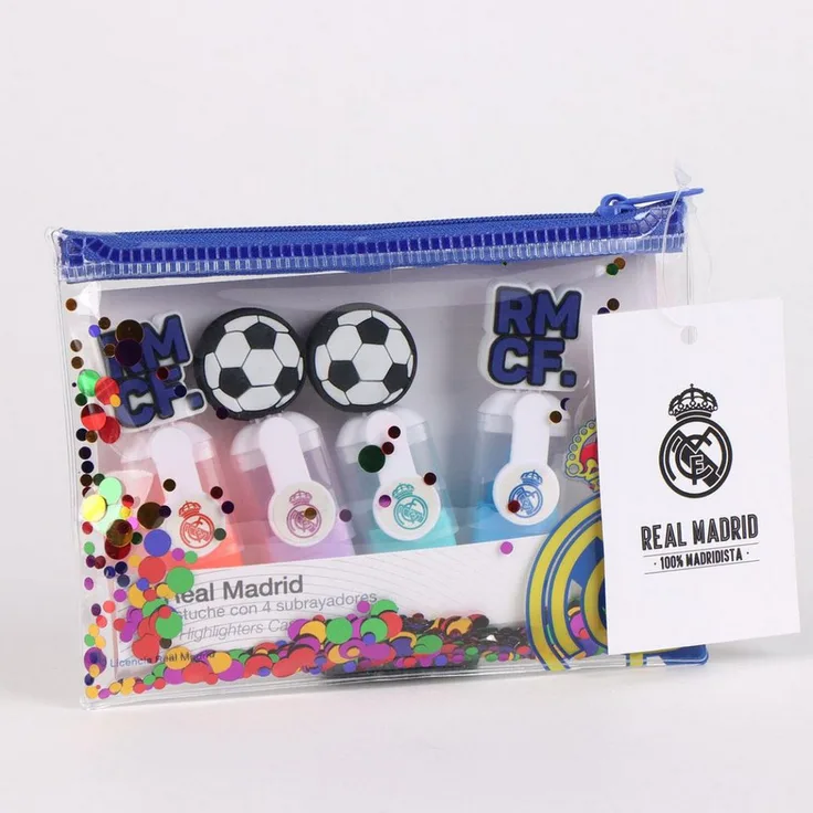 Cerda Marker Real Madrid Textmarker-Set, fluoreszierende Filzstifte für Schule & Büro, 4-tlg.