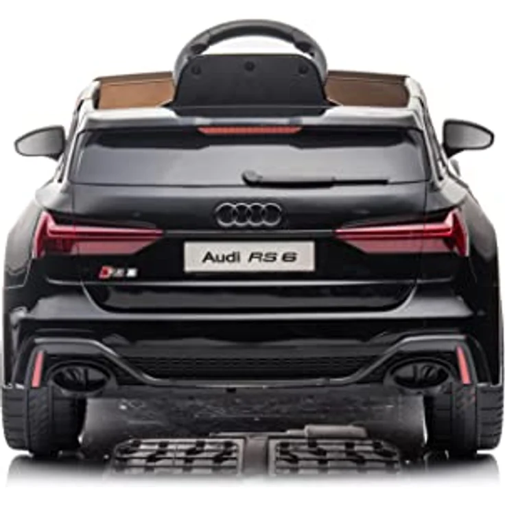 FINOOS Kinder Elektroauto A.U.D.I RS6 12V Original Lizenz Kinderauto Kinderfahrzeug - 2,4 Ghz Rc Fernbedienung (Schwarz) - Elektroauto für Kinder mit 2 x 30-W-Motor und Audioschnittstellen – Bild 5