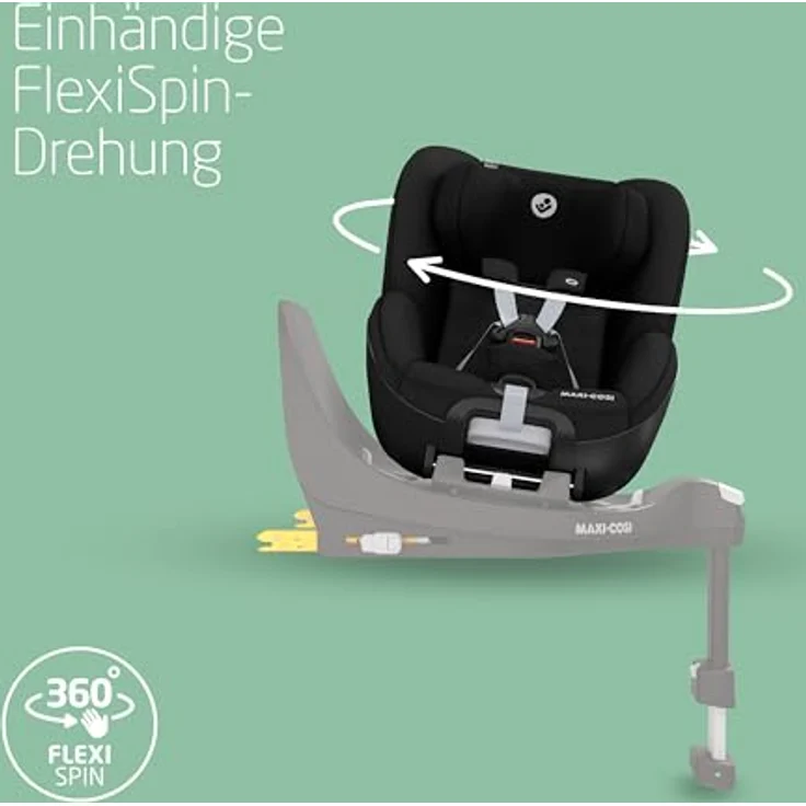 Maxi-Cosi Autokindersitz Pearl 360 - Authentic Black, Reboarder Kinder Autositz bis 17 kg, 360° Drehung, Memory-Schaumstoff, ClimaFlow-Temperaturregulierung – Bild 3