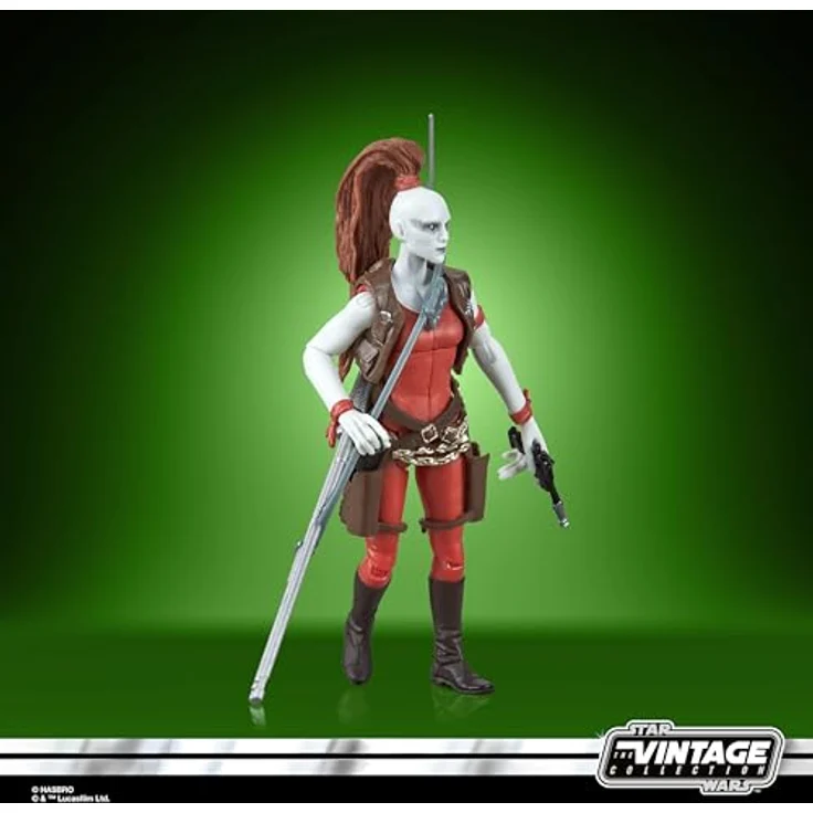 Star Wars The Vintage Collection Aurra Sing Action-Figur, 9,5 cm, mit Scharfschützengewehr und 2 Blastern, Kenner-Verpackung – Bild 5