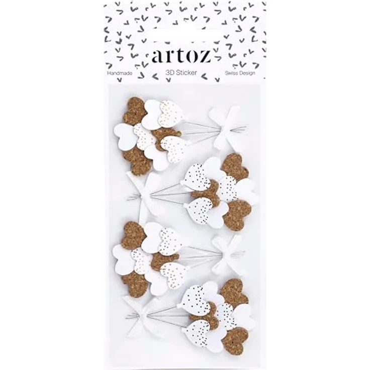 Artoz 3D Artwork Herzballone, Sticker Set mit 4 bunten Herzballonen – Bild 1