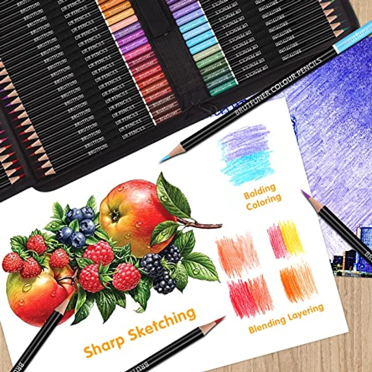 Melifluo 72 Buntstifte Set, Hochpigmentierte Buntstifte mit Malbuch und Tragbarer Reißverschlusstasche, Ideal für Erwachsene und Künstler – Bild 3