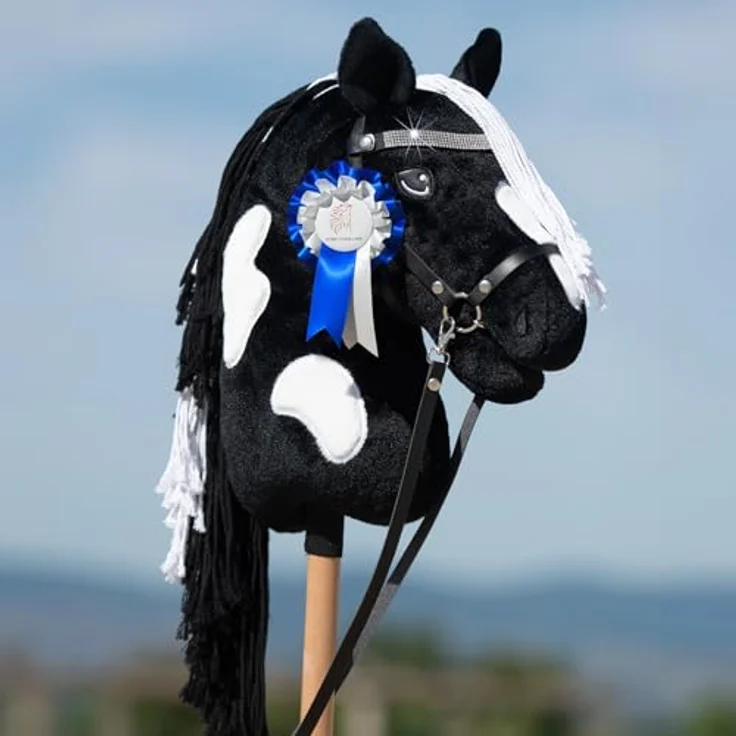 Hobby Horse Land Black Diamond A3, Schecke mit Glitzer-Trense, geeignet für Kinder ab 5 Jahren, CE-zertifiziert – Bild 2