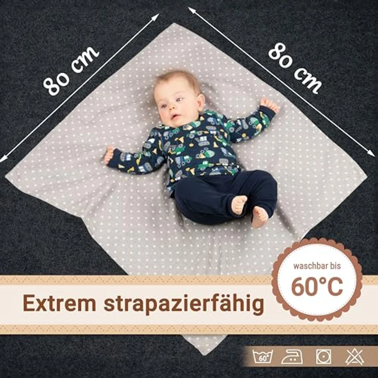 ZOLLNER 10er Set Spucktücher Sterne 5X grau 5X weiß 80x80 cm ohne Geschenkbox – Bild 6