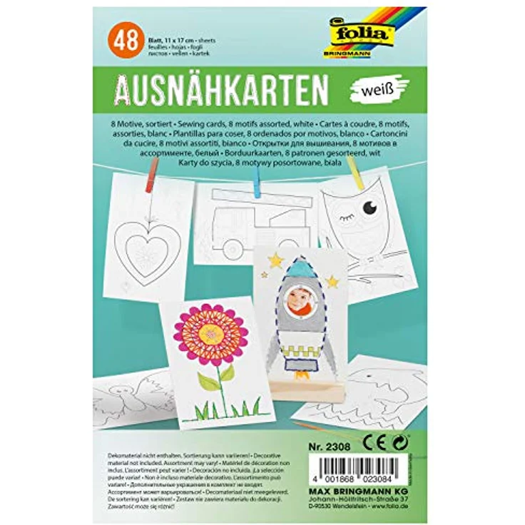 folia Ausnähkarten, 110 x 170 mm, weiß – Bild 2
