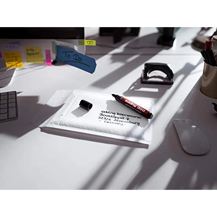 edding 300 Permanentmarker - blau - 10 Stifte - Rundspitze 1,5-3 mm - wasserfest, schnell-trocknend - wischfest - für Karton, Kunststoff, Glas, Holz, Metall, Glas – Bild 4