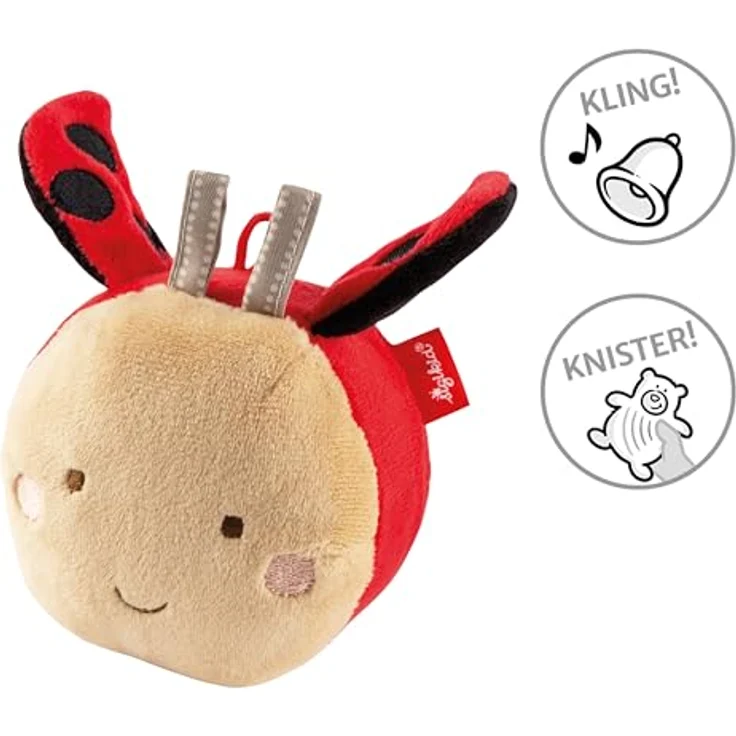 Sigikid Aktiv-Ball Marienkäfer Babybälle, Multifunktionsball für Babys in kindlichen Farben, 9 cm – Bild 2