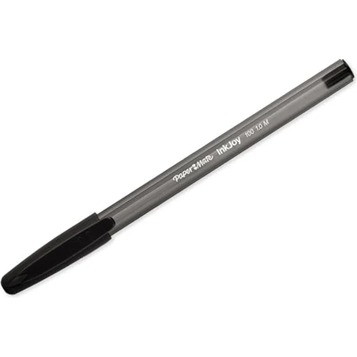 Paper Mate InkJoy 100 Kugelschreiber, Value Pack mit 100 Stück, schwarz, transparentes Gehäuse, dreikantige Form für besseren Komfort – Bild 2