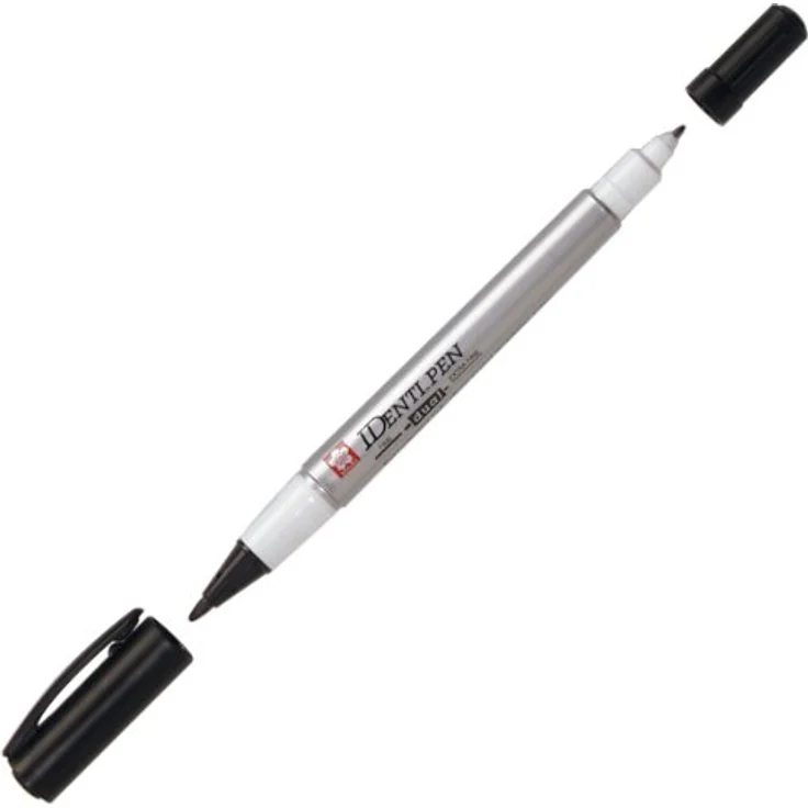 Sakura IDenti-Pen SCHWARZ (#49), Allround-Permanentmarker & Signierstift mit feiner und extrafeiner Spitze, wasserfest und schnelltrocknend, 1 Stück – Bild 1