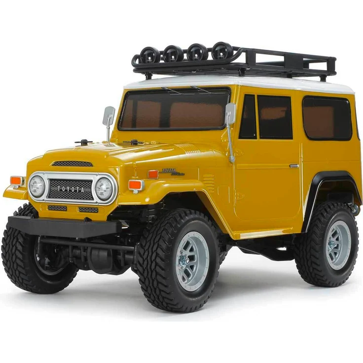 Tamiya 1:10 RC Toyota Land Cruiser FJ40V, geländetauglicher Modellbausatz auf CC-02-Chassis mit vorlackierter Karosserie