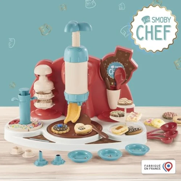 Smoby Chef Keks-Fabrik, Keksmaschine mit Zubehör & Backbuch zur Keksherstellung und -dekoration, für Kinder ab 5 Jahren – Bild 2