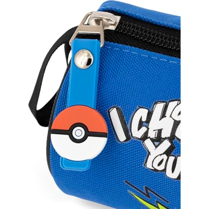 Clondo Schlampermäppchen Jungen für Pokemon Fan, rundes Federmäppchen aus 600D Polyester (21x8 cm), robuster Reißverschluss, ideales Schulzubehör für 6-12 Jahre – Bild 3