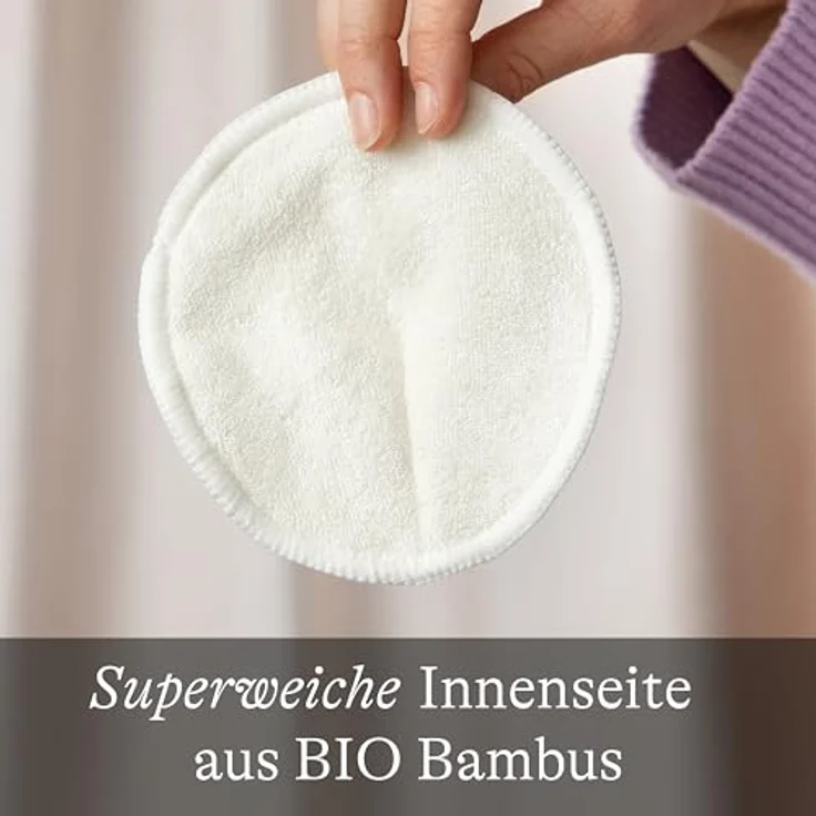 Lansinoh Waschbare Stilleinlage 4er Pack, nachhaltiger Schutz mit Bio-Bambus-Innenseite, weiß – Bild 3