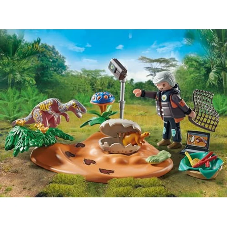 Playmobil® Konstruktions-Spielset Stegosaurusnest mit Eierdieb (71526), Dinos, (29 St), Made in Europe – Bild 4