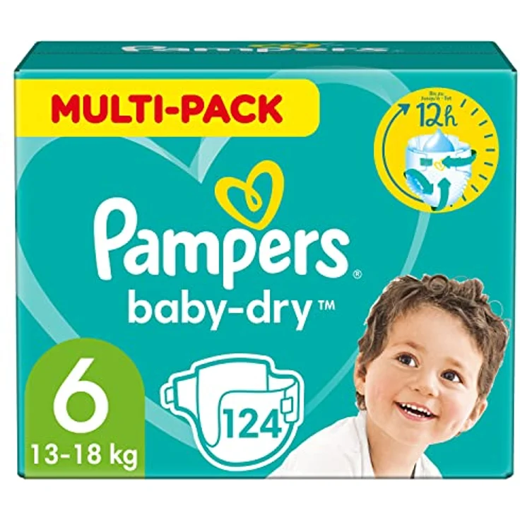 Pampers - Baby-Dry Windeln, Gr. 6 Monatsbox, 1er Pack (1 x 124 Stück) – Bild 2
