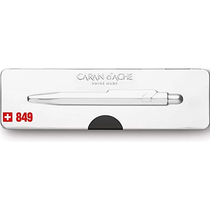 Caran d'Ache 849 Classic, Kugelschreiber im sechseckigen Aluminiumdesign mit schwarzem Etui, nachfüllbar mit Goliath M-Tintenpatrone – Bild 2