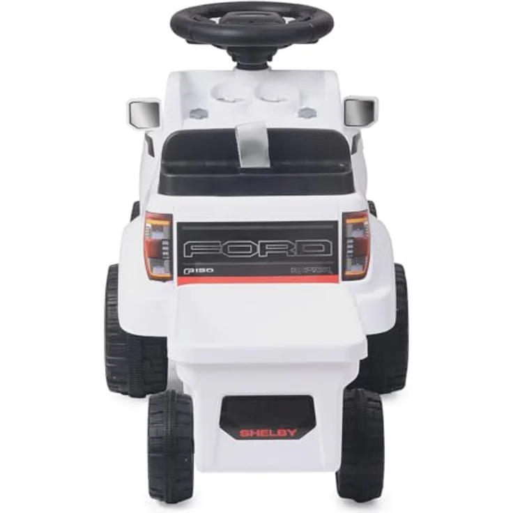 Weiss Rutscher Shelby Ford F-150 Raptor, Kinderfahrzeug mit Anhänger, weiss, ideal für Kleinkinder ab 12 Monaten mit Spielfunktionen – Bild 6
