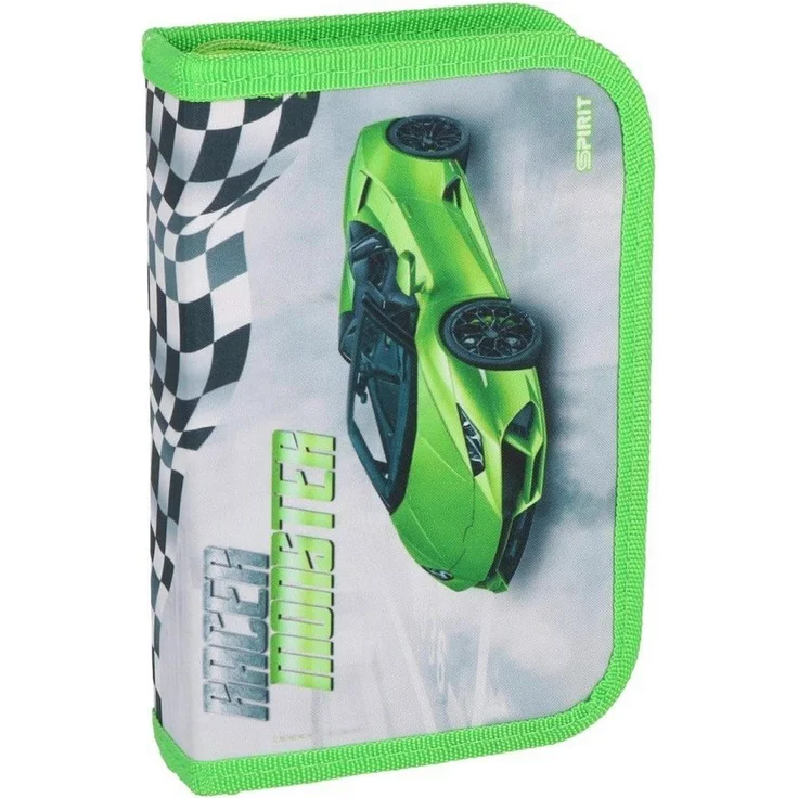 Spirit Federmäppchen Schüler-Etui Race Monster 28 teilig 1-Zipper Mäppchen, Polyester, bunt