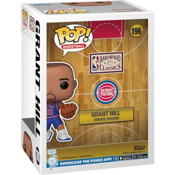 Funko Pop! NBA: Pistons Grant Hill, Vinyl-Sammelfigur, 9,5 cm, offizielles Merchandise für Sammler und Sports Fans – Bild 3