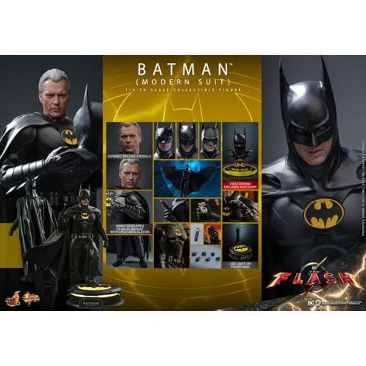 Hot Toys The Flash Figur Movie Masterpiece 1/6 Batman (Modern Suit), 30 cm - detailgetreue Sammelfigur mit hochwertiger Verarbeitung – Bild 2