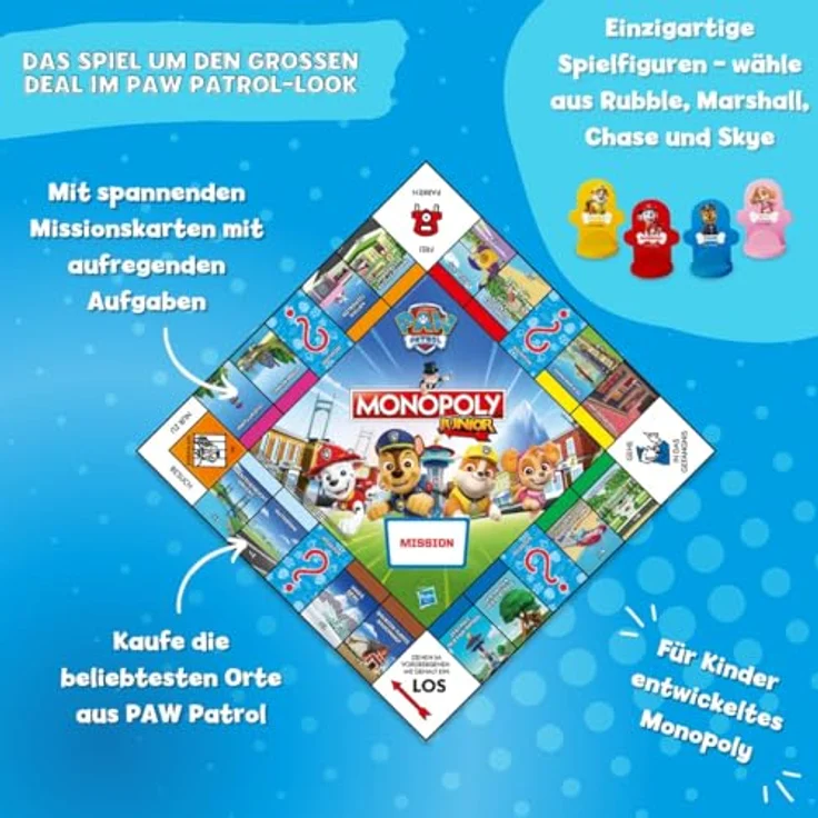 Winning Moves Monopoly junior PAW Patrol - Gesellschaftsspiel für Kinder ab 6 Jahren - Deutsch – Bild 2
