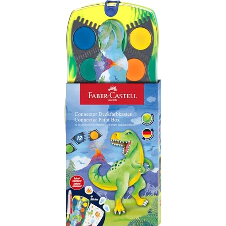 Faber-Castell Farbkasten Connector Deckfarbkasten, kreative Stecknäpfe mit hoher Deckkraft für Schule und Freizeit – Bild 1