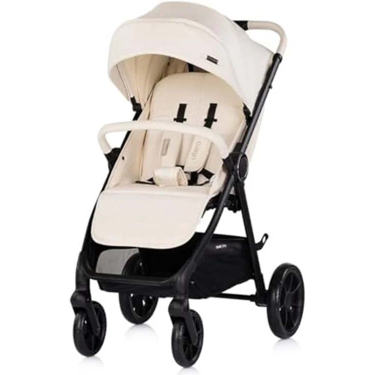 Chipolino Ultera Buggy, klappbar mit Federung, 5-Punkt-Gurt und Hinterradbremse, creme – Bild 2