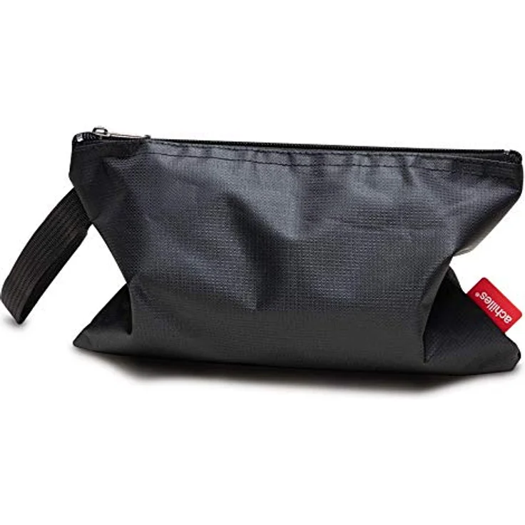 achilles Federtasche, Malstifttasche, Federmäppchen, Schlampermäppchen für Stifte, Studenten-Mäppchen, Bleistiftbeutel, Stifte-Etui, Basteltasche mit Reißverschluss, 25 cm x 17 cm (Schwarz) – Bild 3