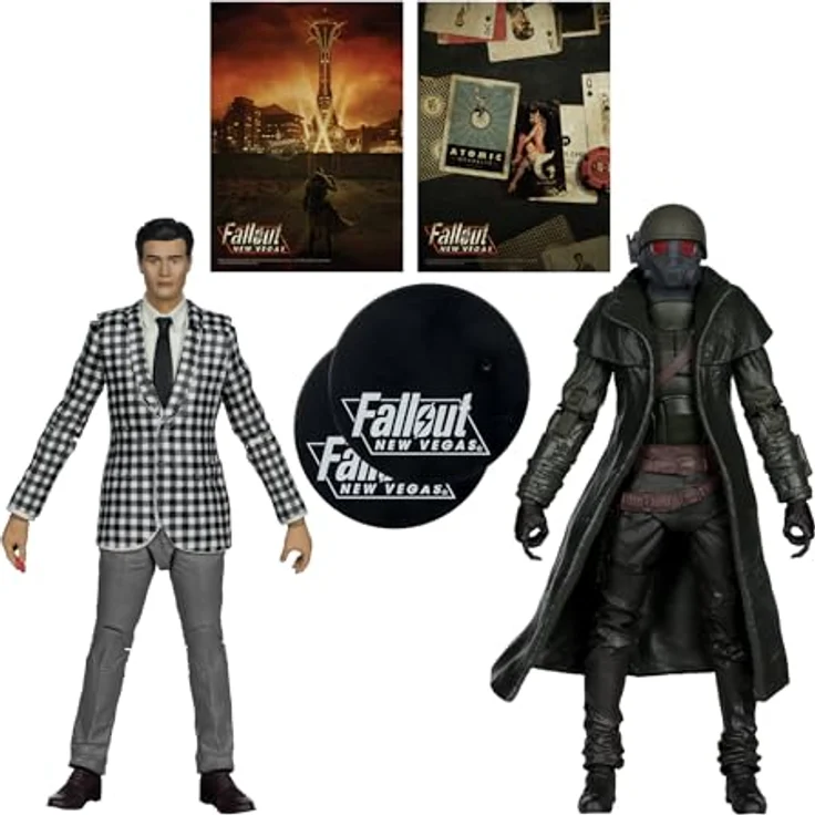 McFarlane Fallout: New Vegas Statue 2-Pack, Riot Ranger Armor & Benny Survivor, 18 cm, detailreiche Figuren mit 22 beweglichen Teilen und Sammelkarten – Bild 2