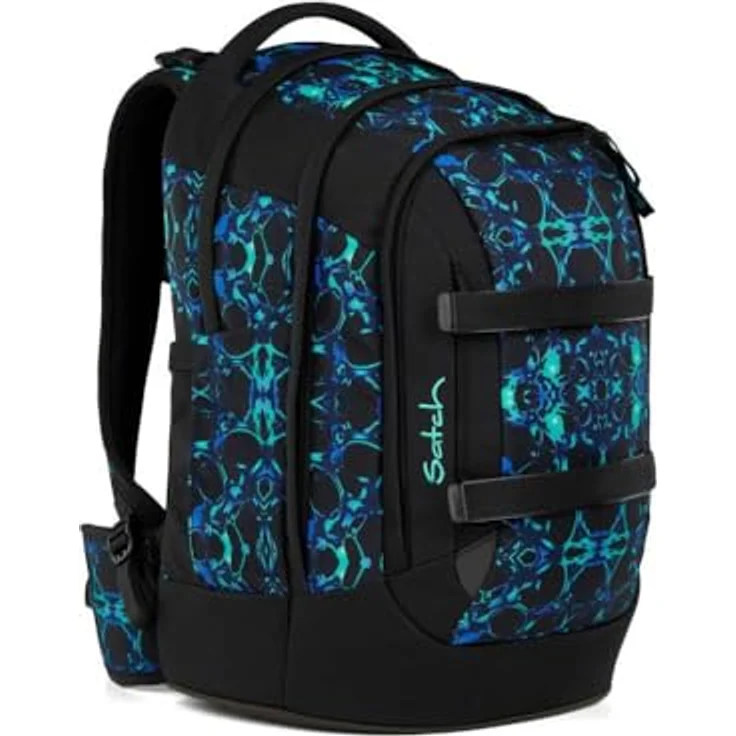 Satch pack Schulrucksack Set 2tlg. inkl. Schlamperbox, 30 Liter Volumen, 3D Soft-Mesh Rückensystem, Caleido Blue – Bild 3