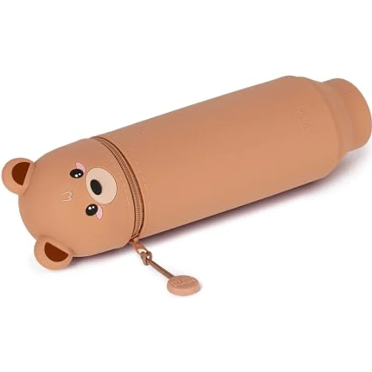 LEGAMI Kawaii 2-in-1 Weiche Silikontasche - Teddy Bear, Reißverschluss, Stiftehalter, Silikon, bunt, H 18,5 cm – Bild 4