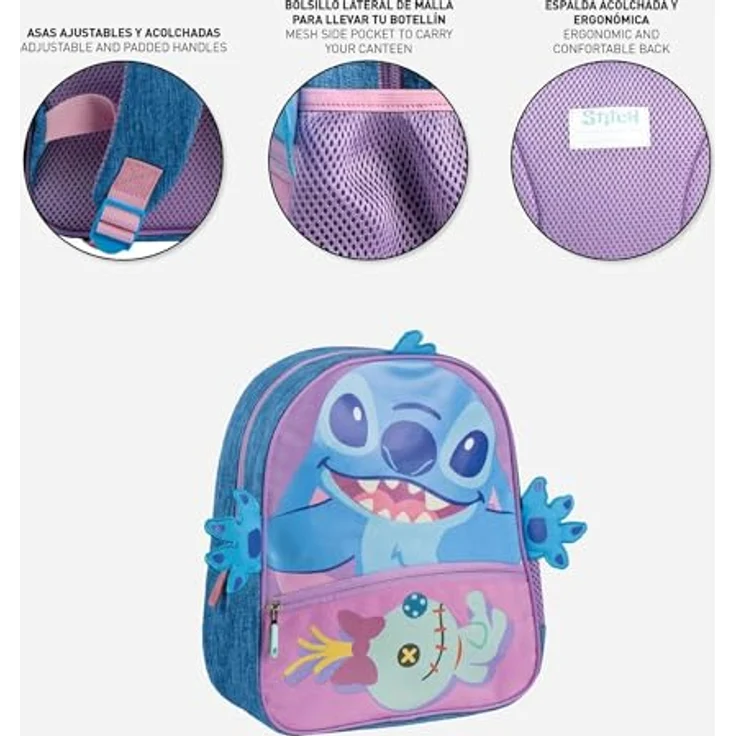 Cerdá Kindergartenrucksack Lilo & Stitch - Stitch, Blau, für Kinder ab 3 Jahren – Bild 3
