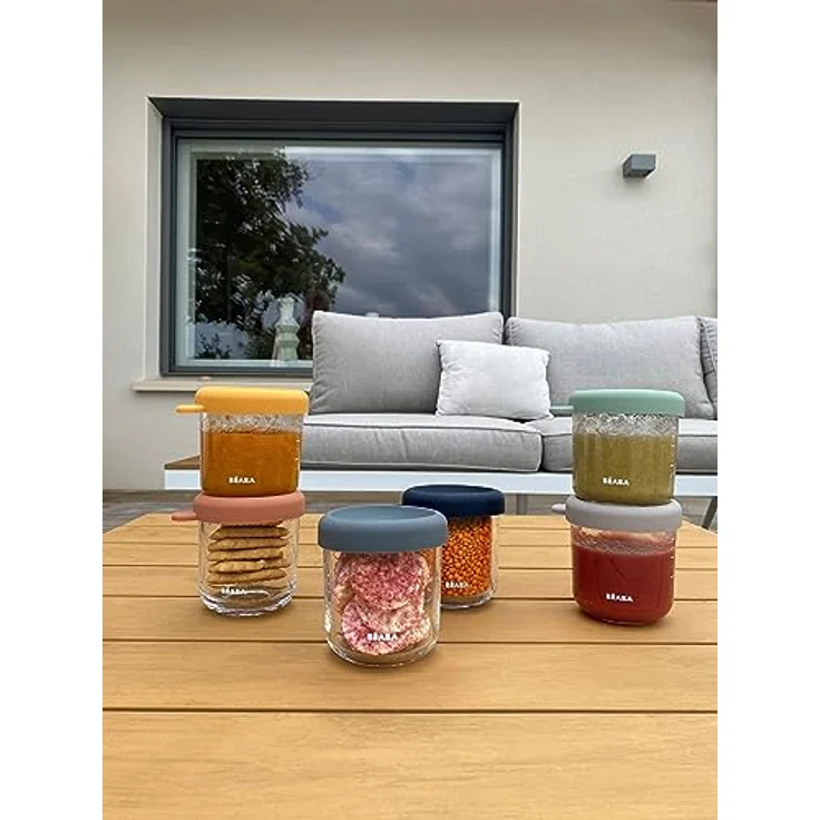 Beaba Aufbewahrungsbehälter 6er Pack aus Glas 250 ml - Sunrise, Nahrungsbehälter für Babynahrung, luftdicht verschließbar, spülmaschinengeeignet – Bild 7