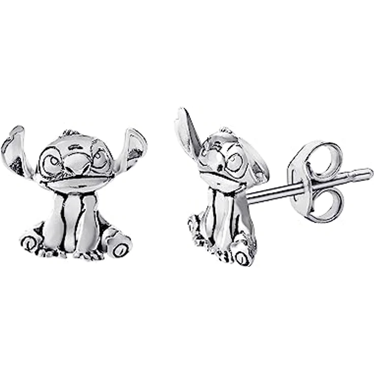 Disney Lilo & Stitch Silver Plated Stitch Stud Earrings, kinderfreundlich und robust für intensives Spiel – Bild 2