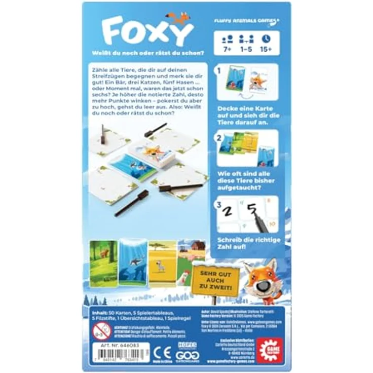 Game Factory Foxy, Merkspiel zur Förderung des Gedächtnisses, ideales Lernspiel für Tierfreunde – Bild 3