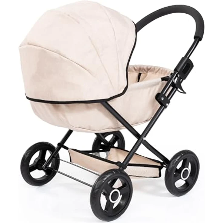 Bayer Design Puppenwagen Cosy, faltbar, mit Decke, Kissen und Tasche, geeignet für Puppen bis 46 cm, trendiges Design (63x34x58 cm) – Bild 3