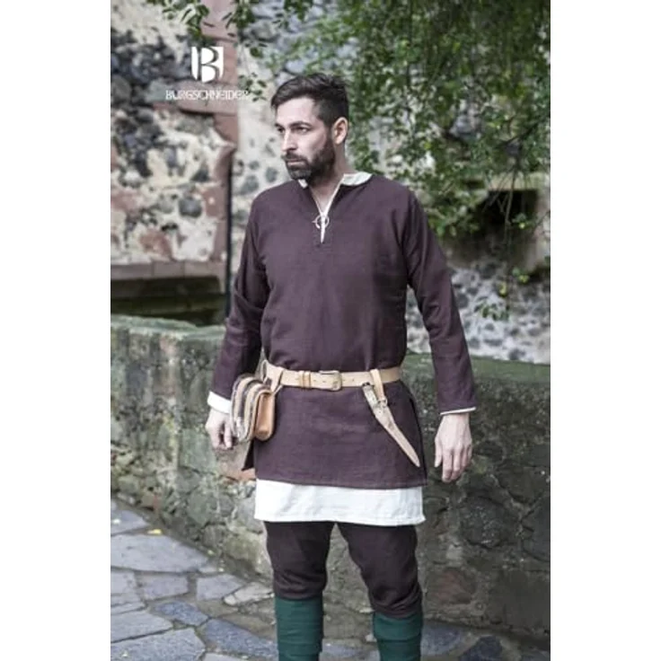 Burgschneider Kurztunika Erik, Unisex, Braun, Baumwolle, Historisch - Early Medieval, Viking – Bild 4