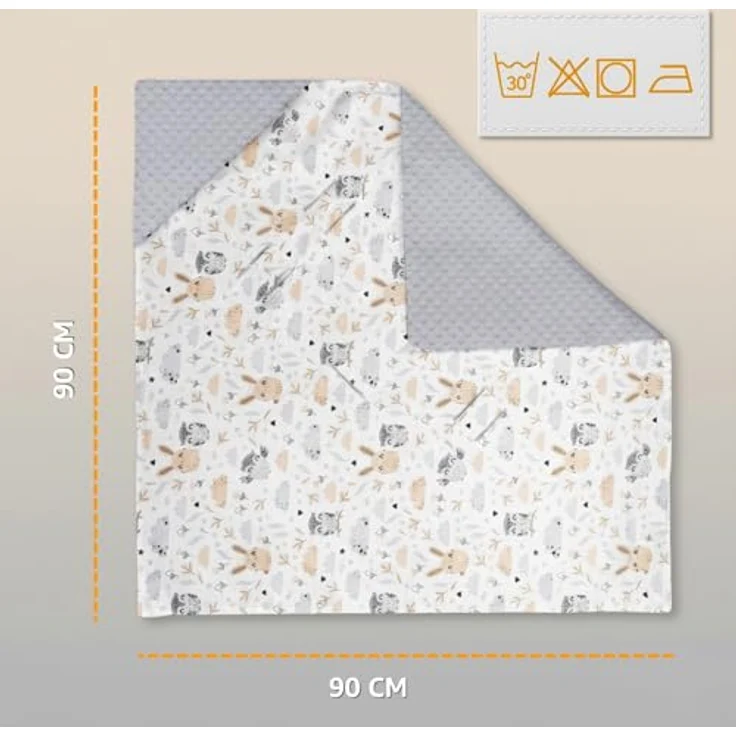 Totsy Baby Einschlagdecke Babyschale 90x90 cm, Ganzjahres Fußsack für Kinderwagen und Autositz, Minky, Oeko-Tex, kompatibel mit 3- und 5-Punkt-Gurt – Bild 2