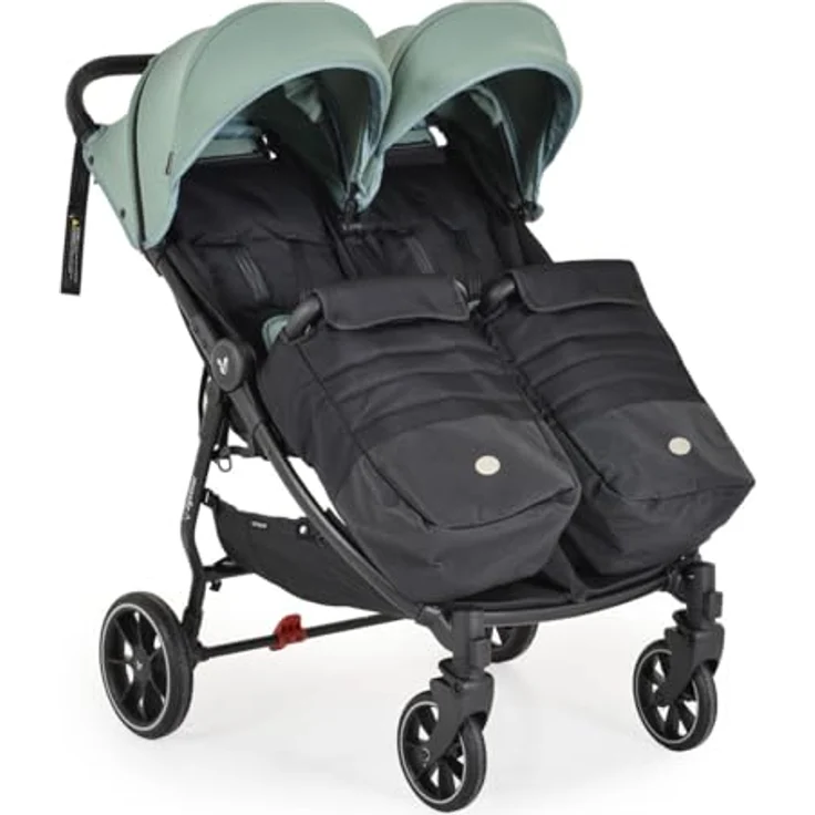"Cangaroo Geschwisterwagen Zwillingskinderwagen 2Gether, Aluminiumrahmen, faltbar, in Schwarz" – Bild 2