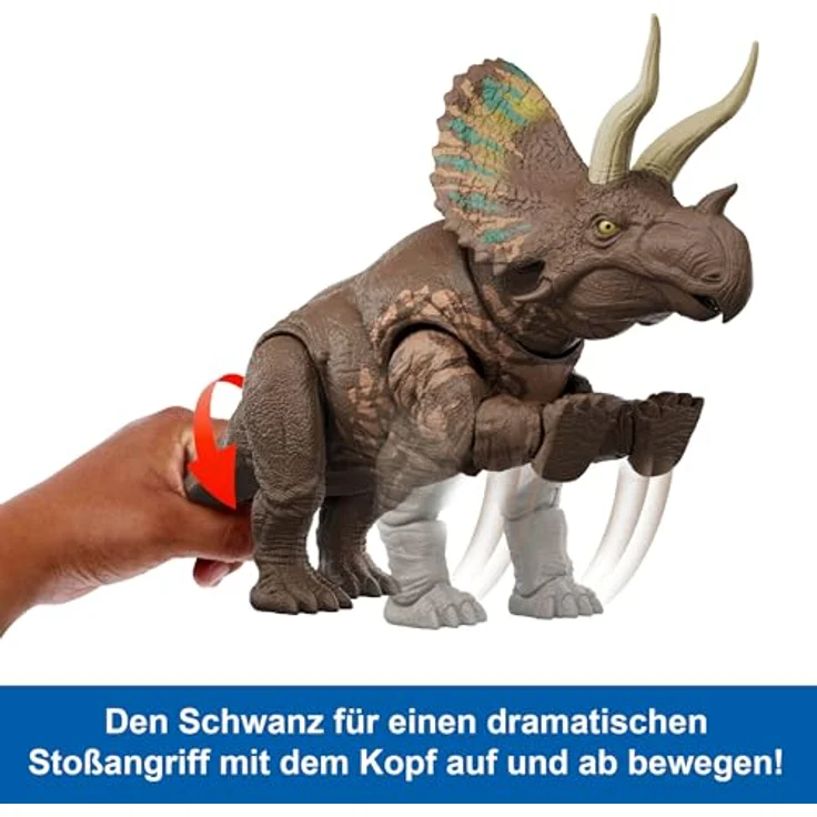 Mattel Jurassic World - Gigantic Thrashers - Eotriceratops mit aktivierten Angriffsbewegungen – Bild 5
