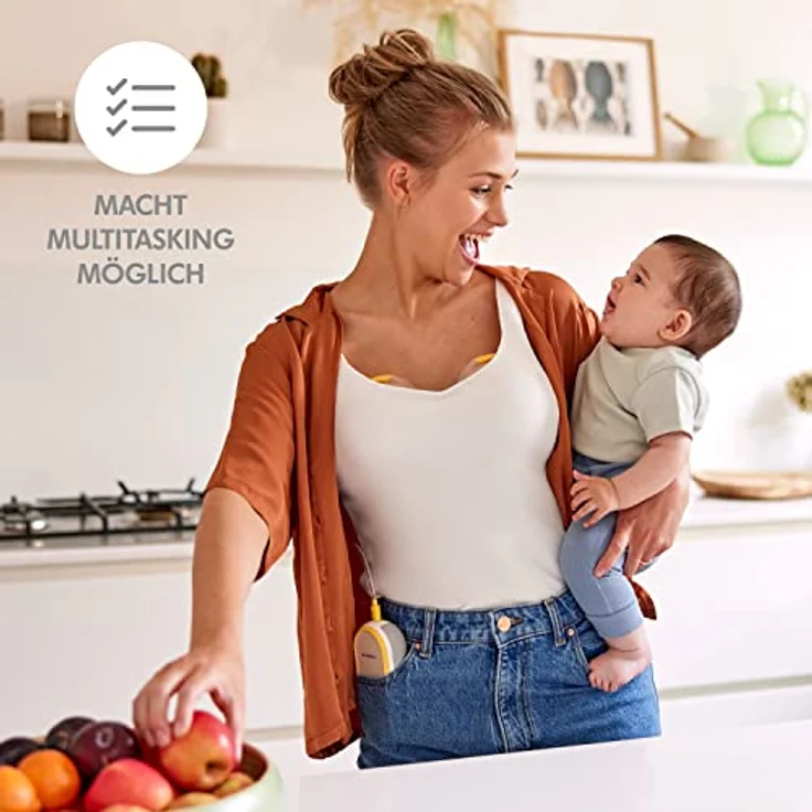 Medela Freestyle Hands-Free Milchpumpe |, tragbare und diskrete elektrische Doppelmilchpumpe mit App-Konnektivität, Yellow – Bild 4