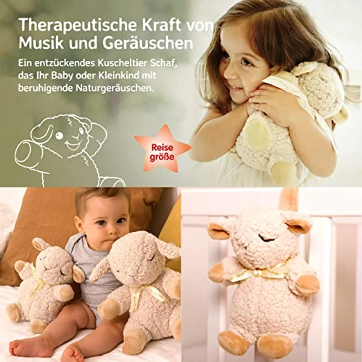 Cloud b Beruhigende Klangmaschine | Kuscheliges Plüschtier | 4 Geräusche und 4 Schlaflieder | Automatische Abschaltung | Sleep Sheep – Bild 4