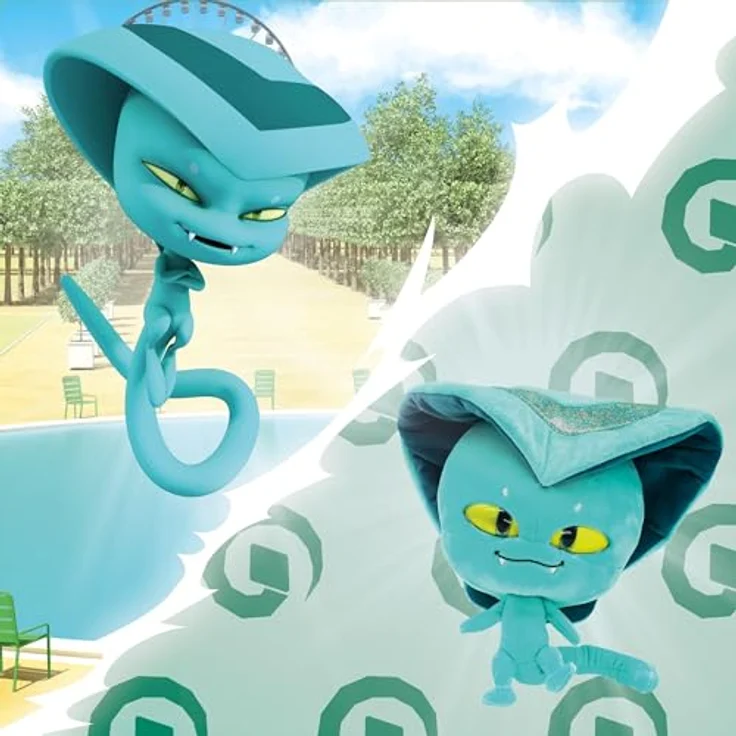 Miraculous Kwami Mon Ami Plüschtier – Sass die Schlange, 22,9 cm große, superweiche Plüschfigur mit 3D Resin Augen, Sammelartikel für Kinder und Sammler – Bild 4