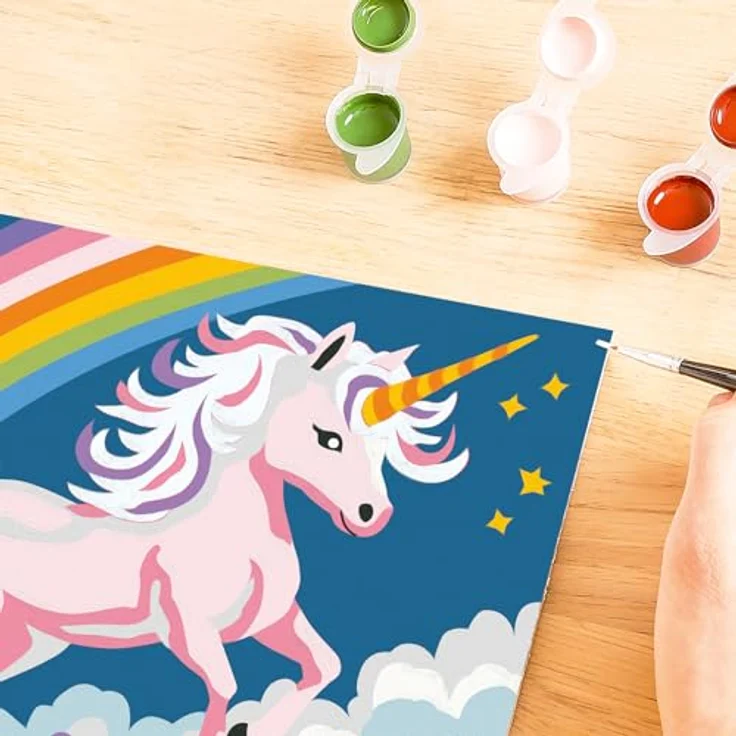 Ravensburger Malen nach Zahlen CreArt, Pinkes Einhorn, 14 Acrylfarben, Made in Europe – Bild 7