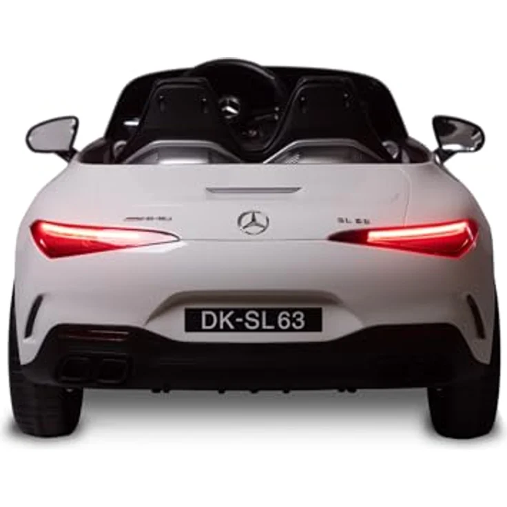 CARETERO Kinder Elektroauto Mercedes-Optik SL63, Akkubetrieben, für Kinder ab 3 Jahren, Weiß, mit Fernbedienung und USB-Musikpanel – Bild 6