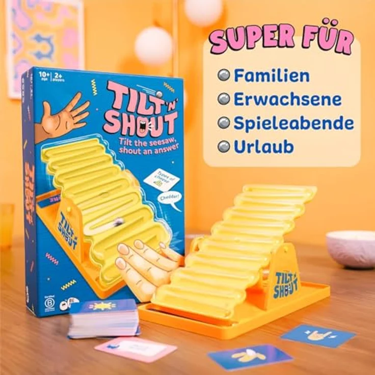 Big Potato Tilt n Shout, schnelles Wippen Familienspiel mit 150 Kategorien und interaktiver Murmel-Wippe, perfekt für Spieleabende – Bild 5