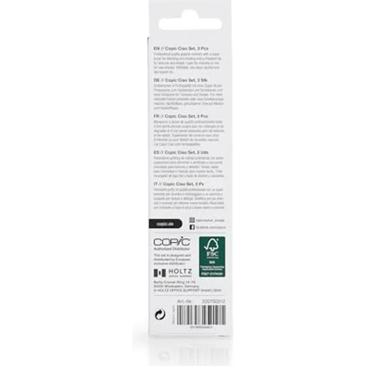Copic Ciao LAYER & MIX Mellow Palette, Marker Set mit 3 verschiedenen Farben, Layoutmarker mit mittelbreiter und Brush-Spitze, E-43 (Dull Ivory), C-1 (Cool Gray No. 1), R-00 (Pinkish White) – Bild 2