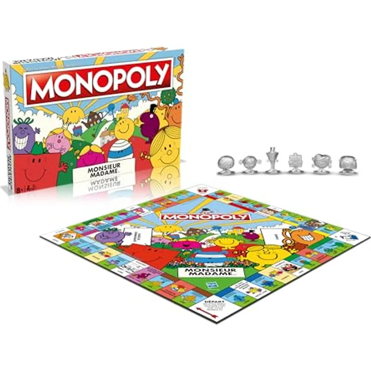 Winning Moves Monopoly Monsieur Madame, Gesellschaftsspiel in französischer Version für 2 bis 6 Spieler, mit ikonischen Charakteren aus der Kindheit – Bild 1