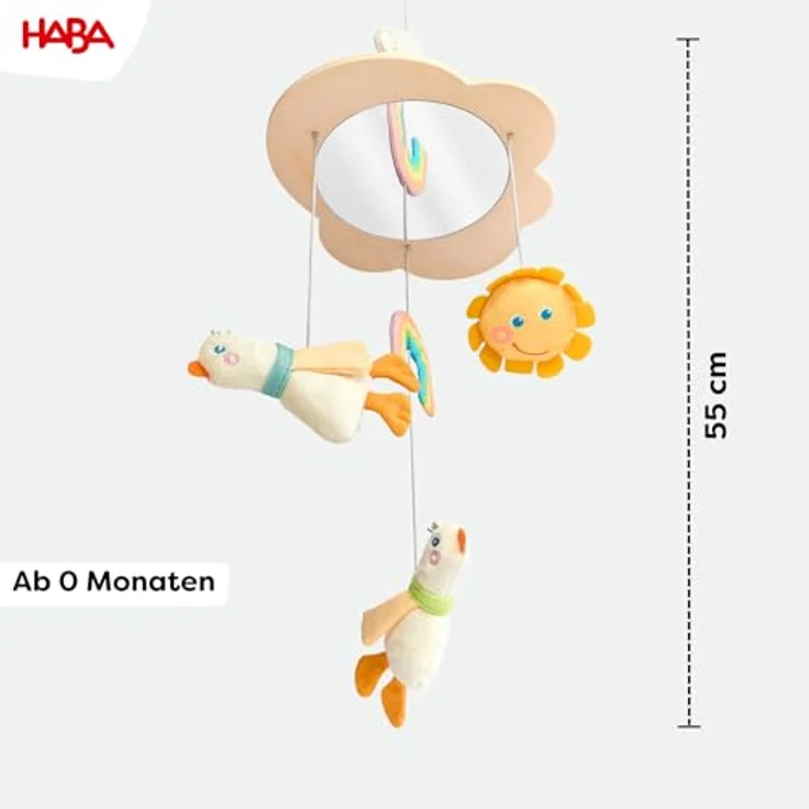 HABA Mobile Gans – Baby-Mobile aus Holz & Stoff, ideal für Kleinkinder ab 0 Jahren, fördert visuelle Entwicklung, Geschenk zur Geburt – Bild 4